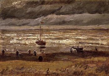 Vincent Van Gogh : Beach at Scheveningen in Stormy Weather